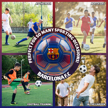 FC Barcelona ball, officially licensed club soccer ball, size 3, 4, or 5, gifts for fans (blue/red, size 4)