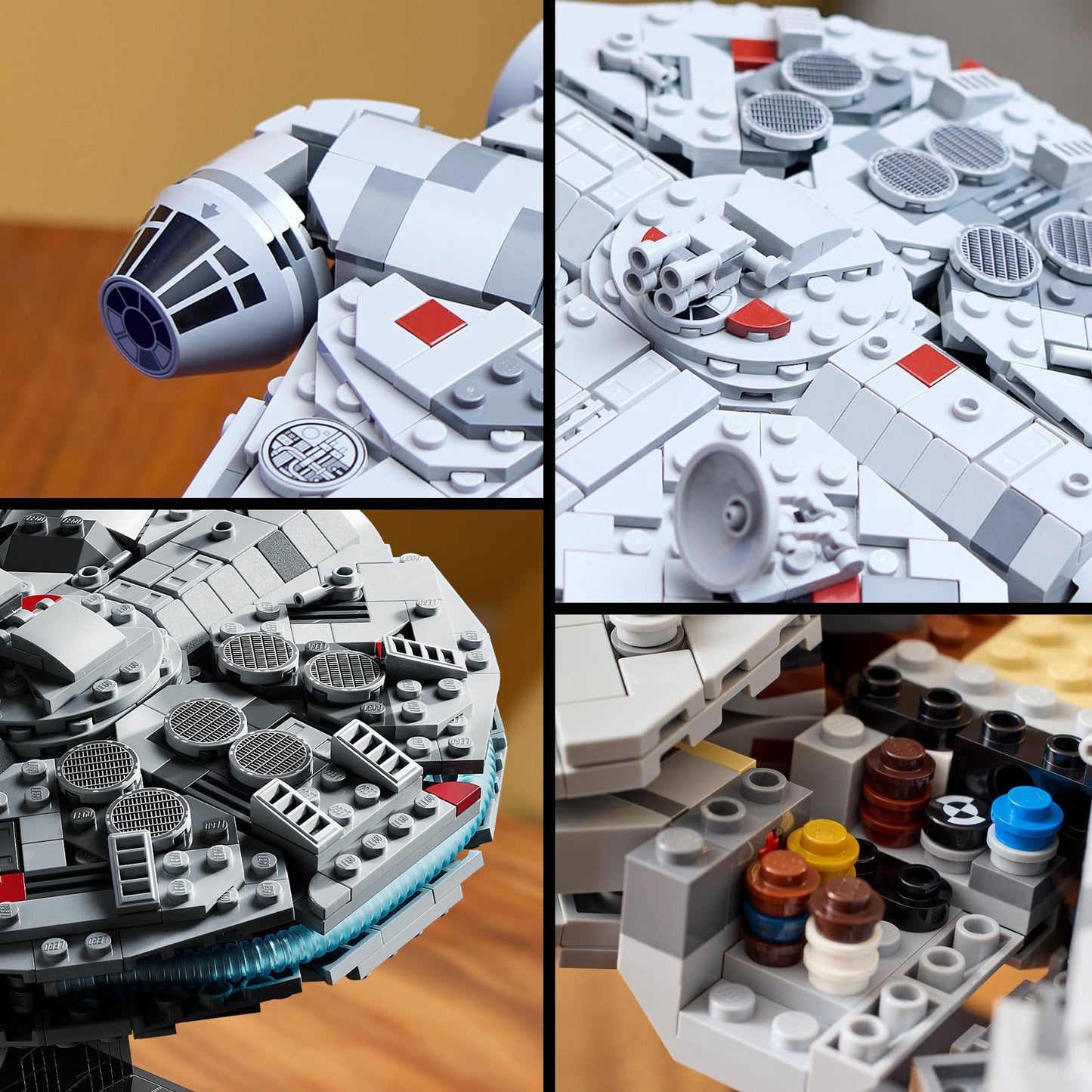 LEGO Star Wars 75375 Millennium Falcon - spaceship model for adults with display stand and nameplate as cool desk decoration - gift for fans of A New Hope.