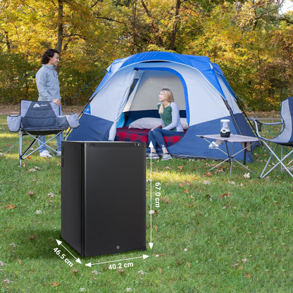 Techomey camping refrigerator, refrigerator 12V 230V, caravan refrigerator with lock and reversible door, RV refrigerator, quiet refrigerator for camping, car, room, black, 50L.