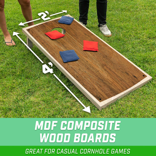 GoSports Cornhole Game Set, Handcrafted Design, 120 x 60 cm, Two Boards (120 x 60 cm), 8 Bean Bags, and Carrying Case.