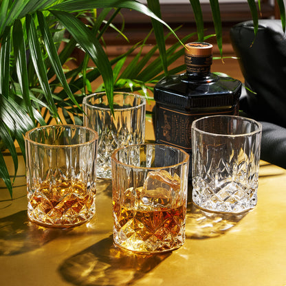 Whiskey 5832 Admiral Crystal Tumblers, Set of 4 by Home & Kitchen, 9 ounces, Clear