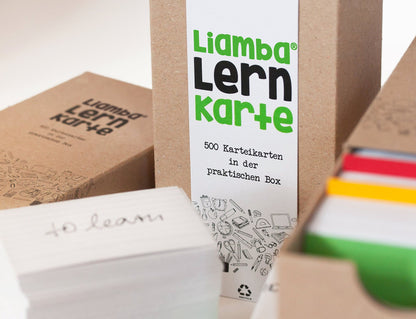 Liamba flashcards 500 flashcards in the handy learning box, DIN A8 format, 7.4 x 5.2cm