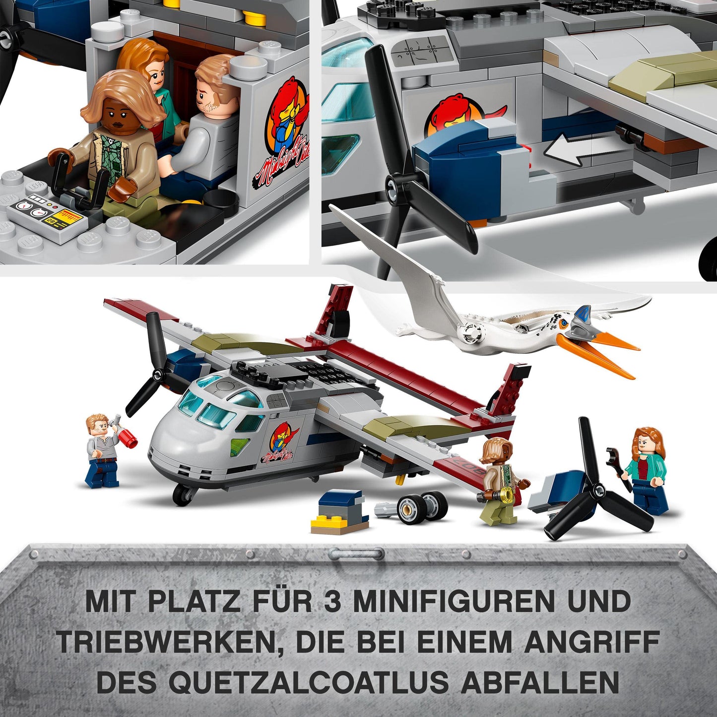 LEGO 76947 Jurassic World Quetzalcoatlus: Plane Heist, dinosaur toy with figures, gift for kids aged 7+.