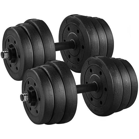 Yaheetech Dumbbells 2 Pcs Adjustable Dumbbell Set for Strength Training/Fitness Training Dumbbell for Home 25kg
