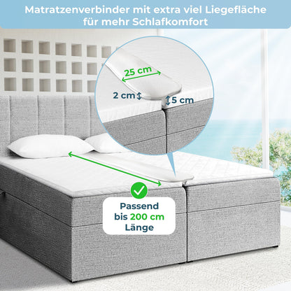 Rose core® Love bridge for mattresses 200 x 25 - [Quality from Germany] - Mattress gap filler in one piece - Bed gap filler - Mattress wedge for mattresses & toppers from 5 cm