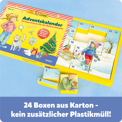 FRANZIS 67207 - My Friend Conni Advent Calendar, 24 age-appropriate experiments for the Christmas season, for children aged 5 and up.