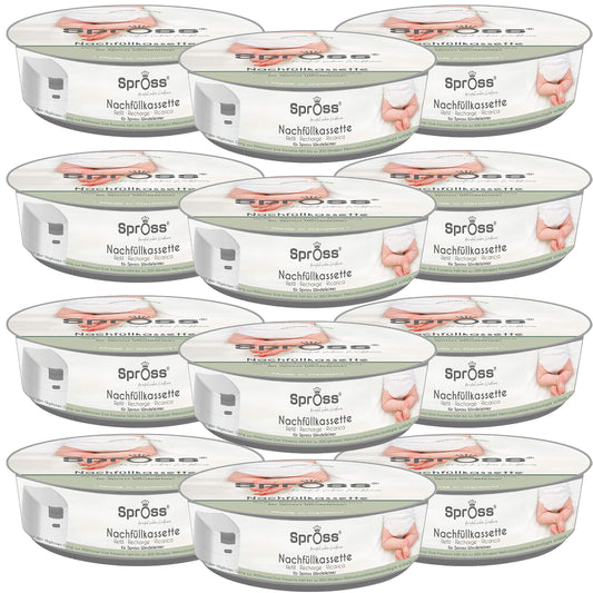 Spross Refill Cassettes for Spross Diaper Pail - 12 Pack - Helps prevent unpleasant odors