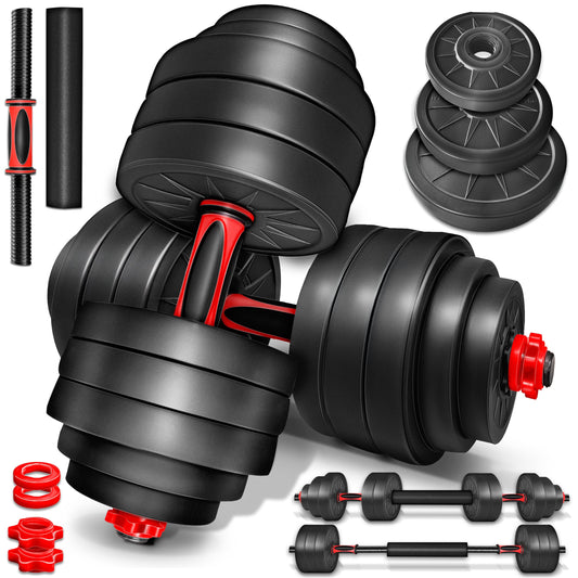 RE:SPORT 2 in 1 Dumbbells Set 15-30kg | Adjustable dumbbell set | Short dumbbell & Long dumbbell | Star locks & Connecting rod (40 kg)
