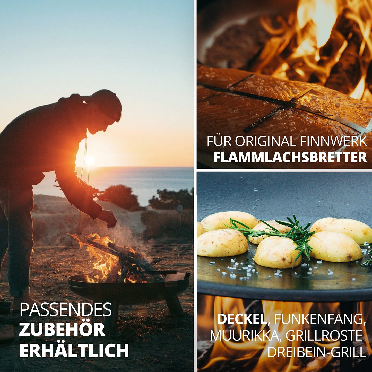 Finnwerk HARRI Fire Pit in Rust Optic 80 cm - Exclusive steel with elegant rust patina - Fire pit for the garden - Decorative and rustic - Fire pit cover available separately.