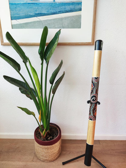 Australian Treasures - Beginner Didgeridoo - Hand-painted with Aboriginal motifs, includes nylon carrying case.