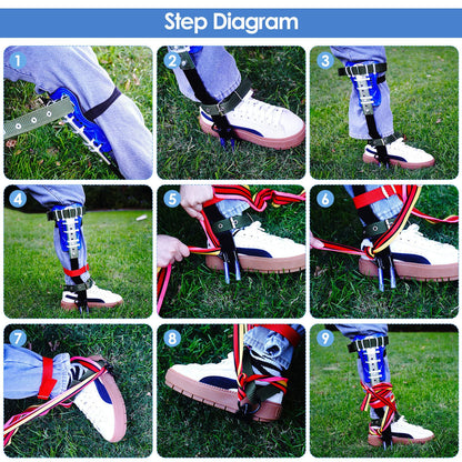 Hellooo Tree Climbing Equipment Set, Height Adjustable Tree Climbing Spikes, Safety Harness Climbing Gear, Tree Climbing Spike Tree Climbing Tool Safety Belt Fall Protection