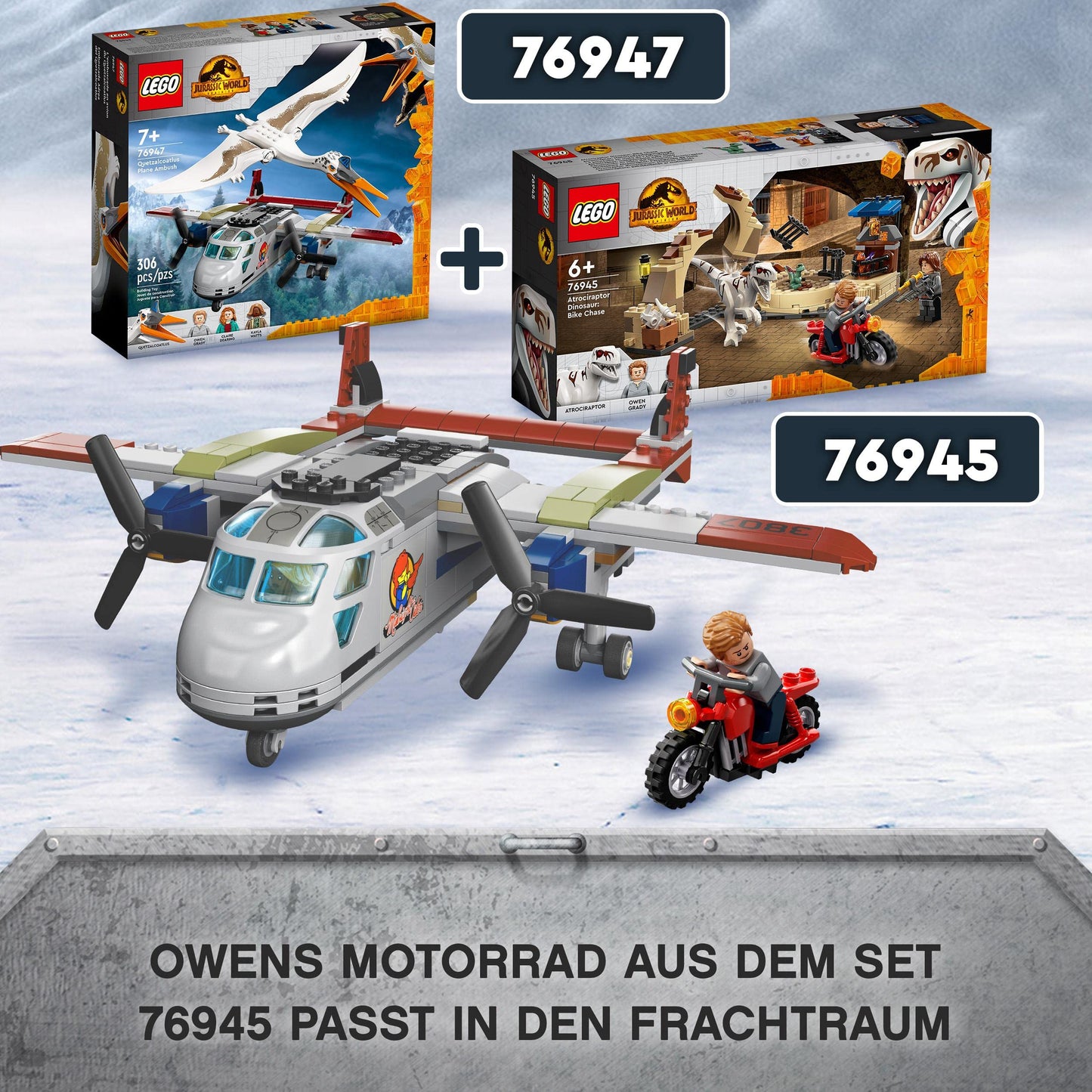 LEGO 76947 Jurassic World Quetzalcoatlus: Plane Heist, dinosaur toy with figures, gift for kids aged 7+.