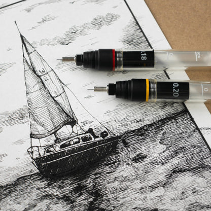 Aristo AH64300 mg1 Pro Drawing Pen Basic Set 4-piece (3 Drawing Pens mg1 Pro, line widths 0.35/0.5/0.7 mm, black drawing ink)