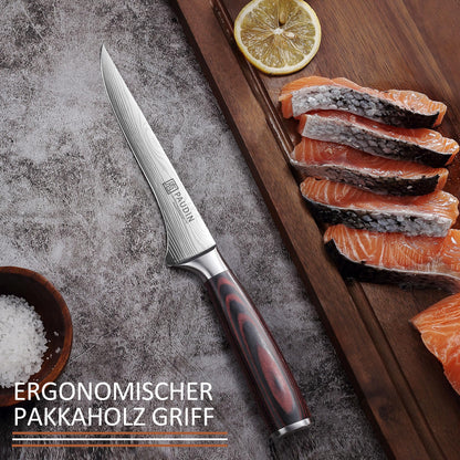 PAUDIN 15 cm fillet knife kitchen knife made of high-quality stainless steel, professional chef's knife with sharp blade