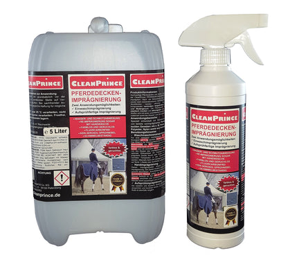 5.5 liters of CleanPrince horse blanket waterproofing | Horse blanket impregnation agent moisture protection for turnout blanket rain blanket fly blanket loin blanket outdoor breathable one-wash impregnation