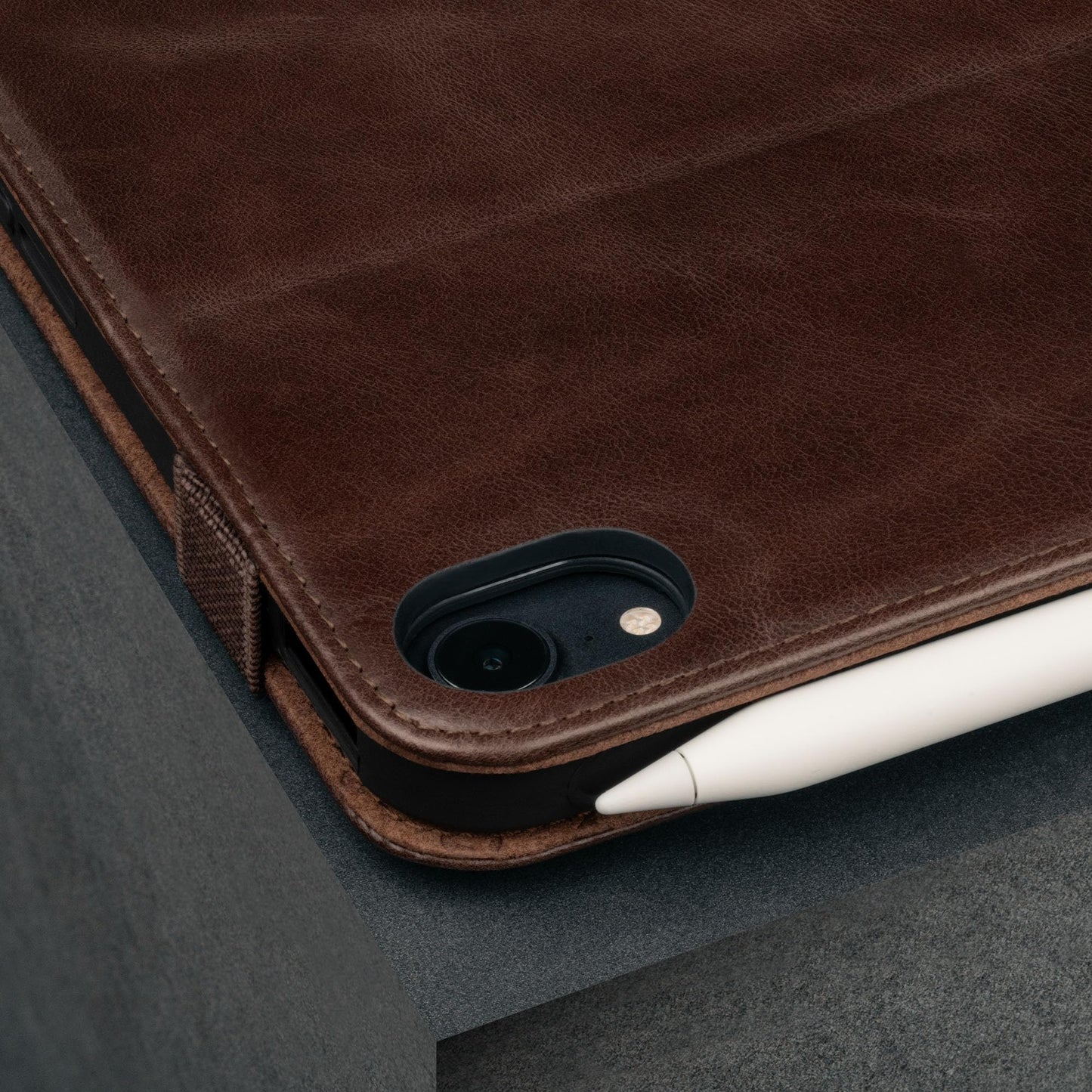 TORRO case Compatible with iPad mini 7/6 - iPad mini 7th Gen / 6th Gen (2024/2021) Genuine leather case with stand function, Apple Pencil connectivity, and Wake Sleep function (Dark Brown)