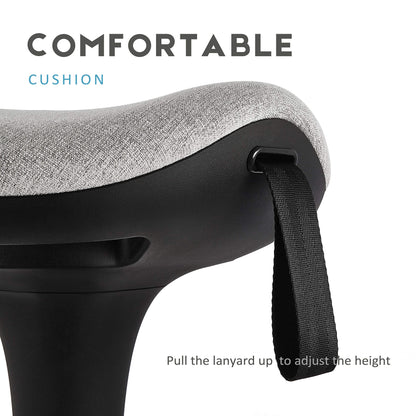 IWMH Ergonomic Work Stool, Height Adjustable Standing Aid, Breathable Sit-Stand Stool 360° Rotatable, Ergonomic Standing Stool Office, Gray (Gray)