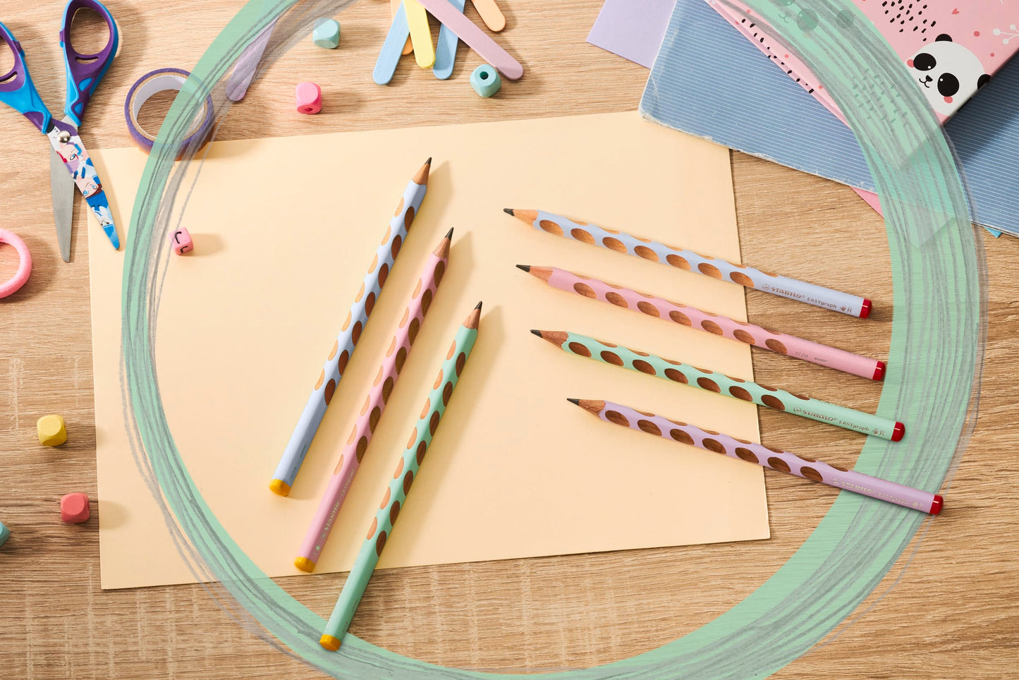 STABILO - Ergonomic triangular pencil for right-handers - EASYgraph in pastel purple - 12 pack - Hardness grade HB