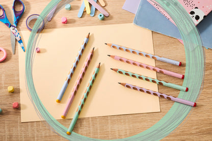 STABILO - Ergonomic triangular pencil for right-handers - EASYgraph in pastel purple - 12 pack - Hardness grade HB