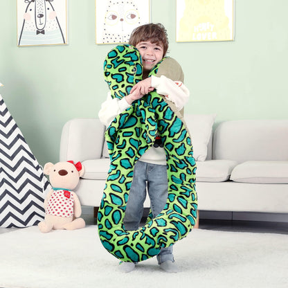 IKASA Big Snake Plush Toy Giant Stuffed Animal, 270cm Large Cobra Stuffed Toy Huge Plush Toy Jumbo Plushies, Gift for Kids