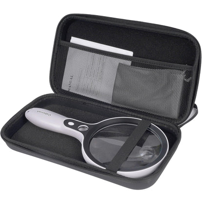 Large magnifying glass with 37 LED light and storage case, 10X 20X 45X reading magnifier handheld magnifier with 3 light modes, storage pouch, cleaning cloth for seniors, reading coins, inspection, hobbies.