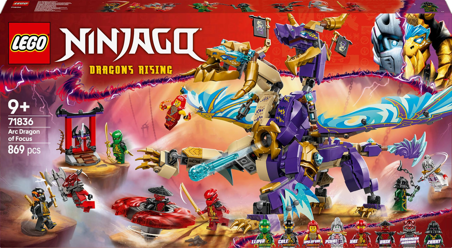 LEGO NINJAGO Lightning Dragon - Toy with 8 minifigures and a Spinjitzu spinner - Interactive ninja building toy for boys & girls ages 9+ - Gift idea for fans 71836