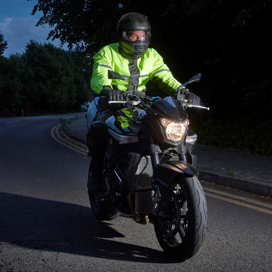 JDC waterproof motorcycle rain jacket High Visibility - Shield - Yellow/Black - XXL