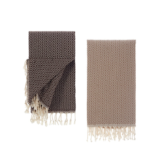 Twist Sauna Towel Beige Brown 2 Pack, Sauna Wrap for Women and Men, Beach Towel, Sauna Towel, Picnic Blanket, Hammam Towel 100% Cotton, Beach Towels, Oversized Beach Towel, Bath Towel 100x180.