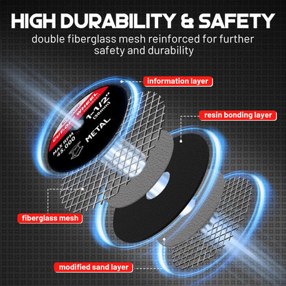 EZARC 38mm Cut-off Wheels Set - 32 Pieces, Cutting Discs for Rotary Tools, Precise Cuts, for Metal, Aluminum, Steel, and more - Includes 2 Mandrels