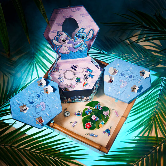 Disney Stitch Advent Calendar 2025 for Kids Teens DIY Fill Your Own Wall Hanging or Jewelry Charm Bracelet Christmas Countdown Calendar Stitch Gifts (Blue Stitch Jewelry)