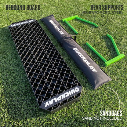 QUICKPLAY Replay Station Soccer Portable Rebound Wall - Portable Rebounder Board with Two Surfaces and Adjustable Angle - Soccer Training Equipment for Ball Control and Passing Drills
