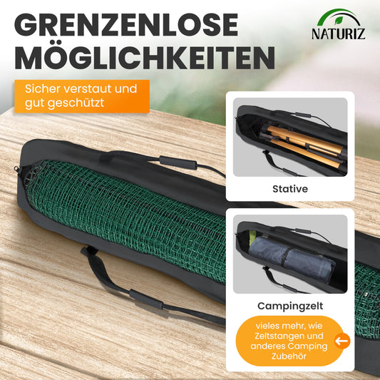 NATURIZ® Premium Fence Bag for 15 to 25m - versatile for camping, tent, or electric fence with 900D Oxford material (125x20x18cm)