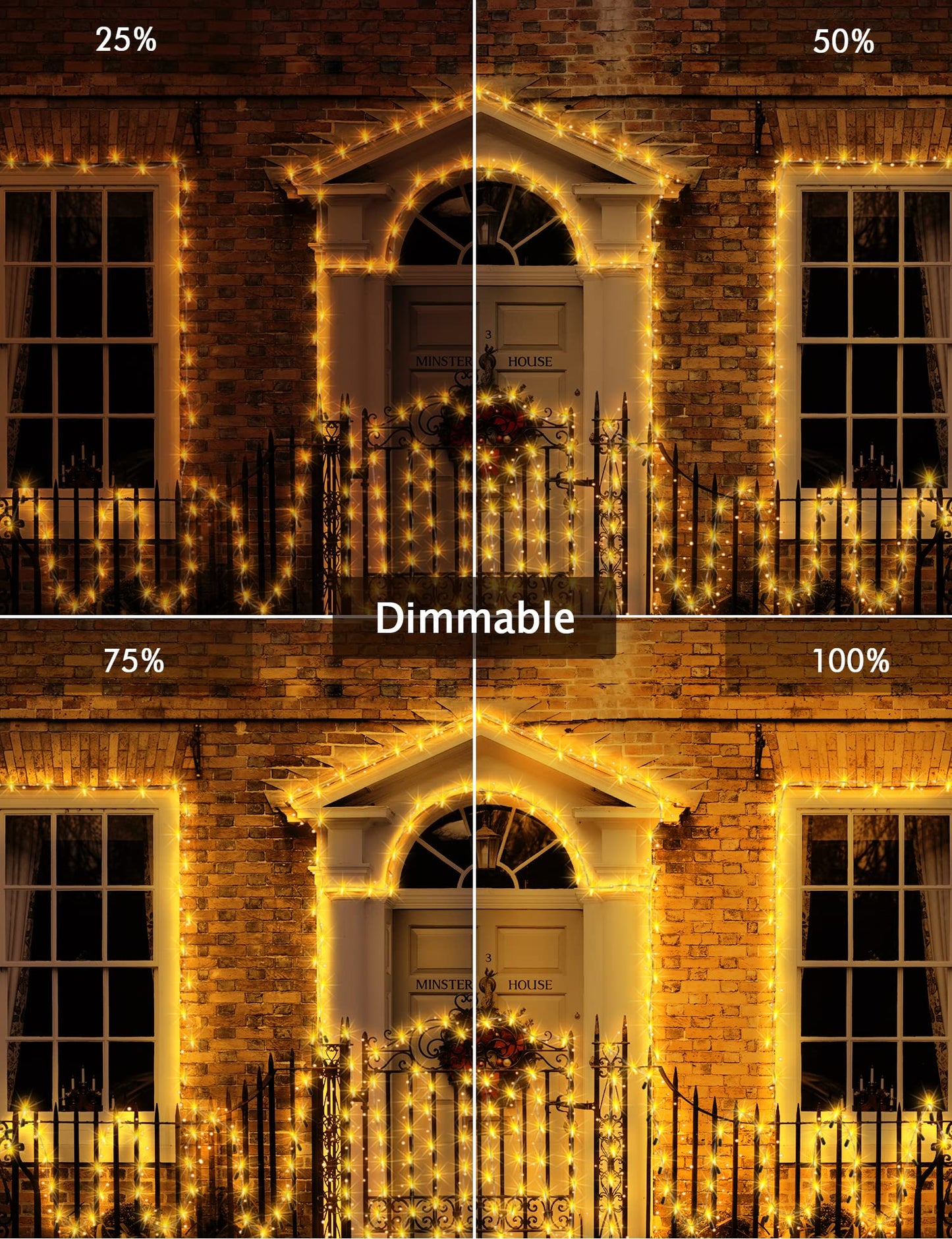 GYLIFEY outdoor fairy lights 100m Christmas fairy lights 800LED with remote control, waterproof LED fairy lights for Christmas decoration, warm white.