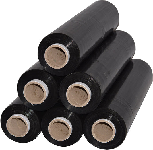 6 rolls Best-Folie stretch film 23my 500mm - 2.5kg pallet wrap hand film stretch wrap (black)
