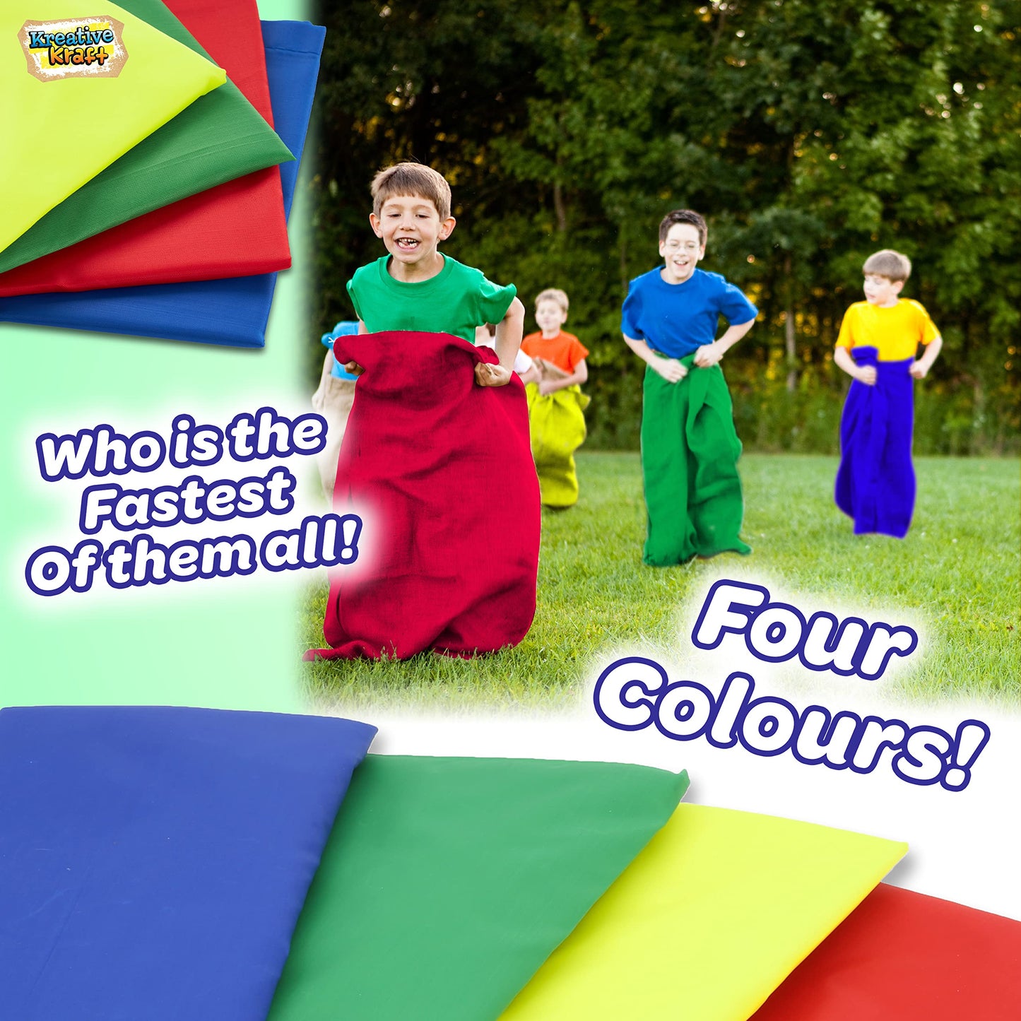 CreativePower outdoor games for kids set birthday party games for outside party tossing games garden games egg race sack race rings (deluxe sports day set)
