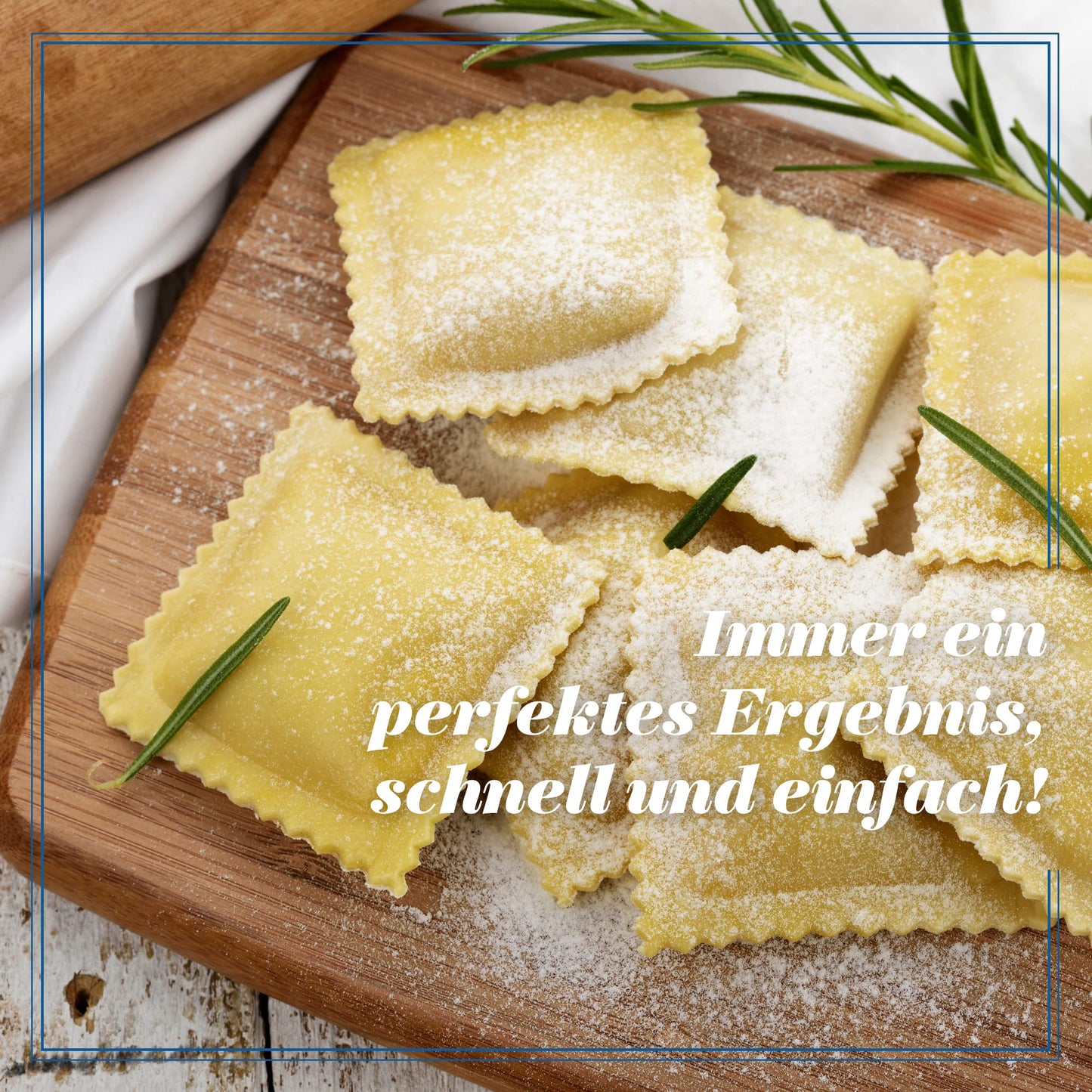 The Gondola Ravioli Stamp - Square Crimped 45x45mm | Italian Pasta Tool for Home & Commercial Kitchen | Brass, Natural Wood | Easy to Use | Ravioli Cutter Made in Italy
