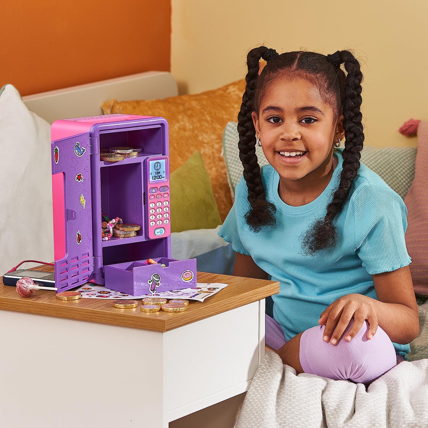Vtech Kidisecrets Dream Safe - Safe with code for storing secrets - With games, music, and stickers - For kids aged 6-12, Purple - German Version/Deutsche Version