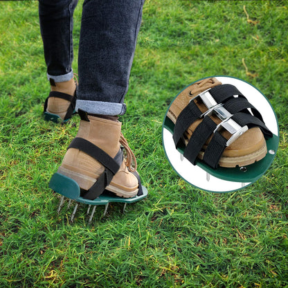 Hortem Lawn Aerator Shoes with 5 Adjustable Straps, Lawn Aerator Shoes Metal, Aerifier Garden Shoes, Universal Size fits Shoes or Boots for Lawn Yard.