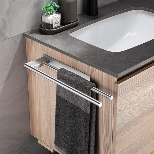 Dvocel towel holder without drilling Double 304 stainless steel towel bar Two-armed Self-adhesive guest towel holder Wall-mounted for bathroom kitchen
