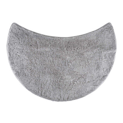 fluffy® round shower mat made of microfiber with non-slip bottom (crescent | shower radius 55 cm, gray)