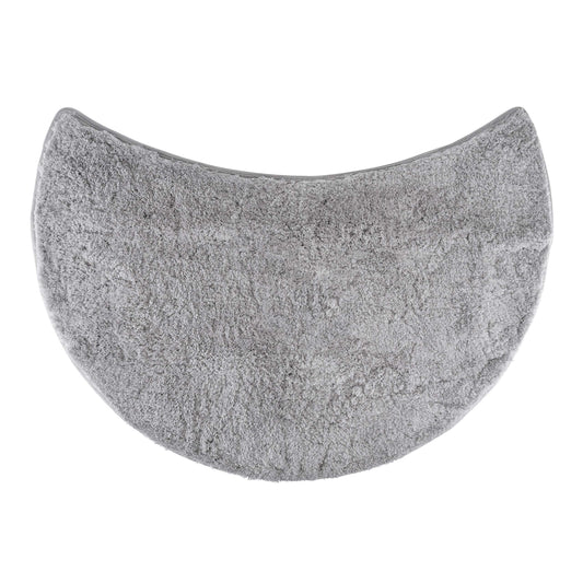 fluffy® round shower mat made of microfiber with non-slip bottom (crescent | shower radius 55 cm, gray)