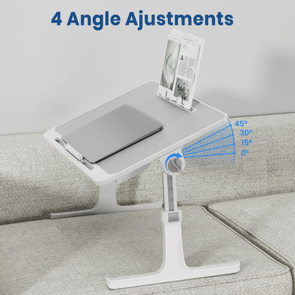 KELOFO Bedside Table Laptop Desk with Drawer Adjustable Foldable Laptop Desk For Eating, Working, Writing, Gaming, Drawing 60 * 40 cm