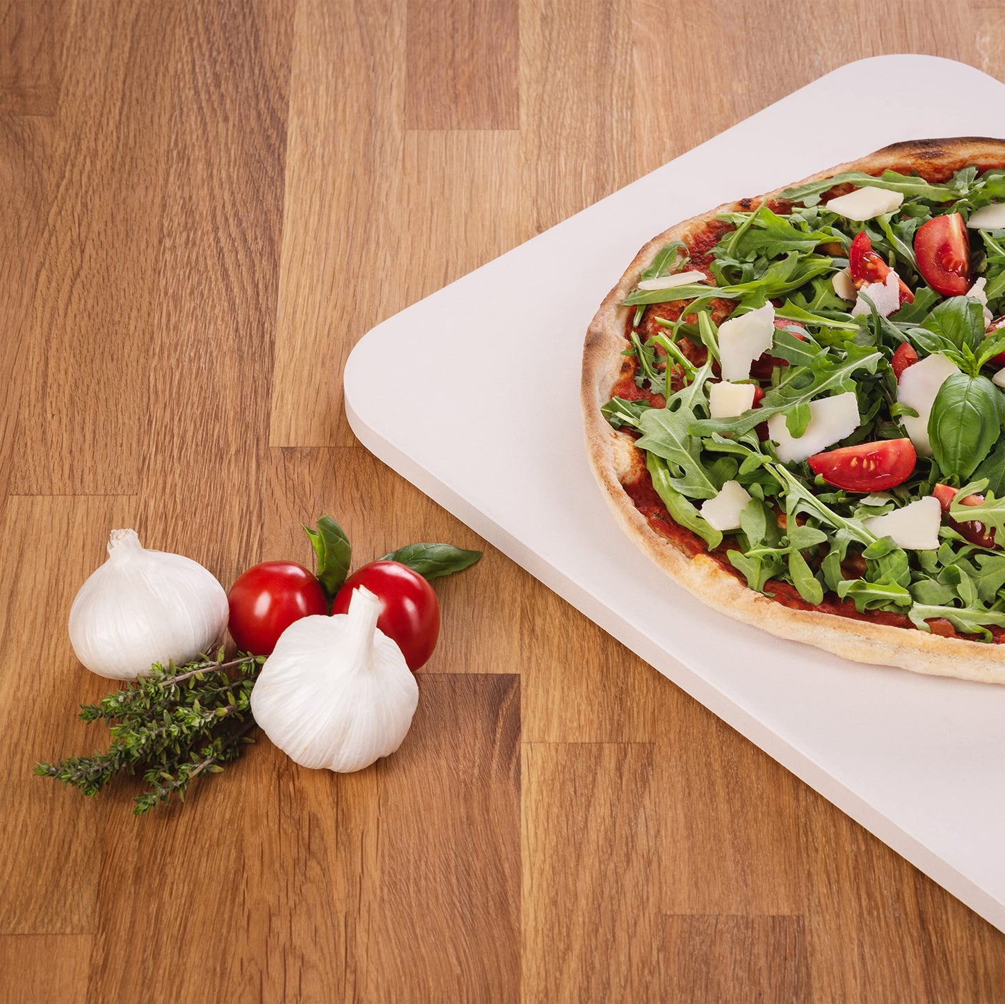 Blumtal Pizza Stone for Oven & Grill - Rectangular, made of cordierite stone up to 900°C - Pizza stone for bread & pizza.