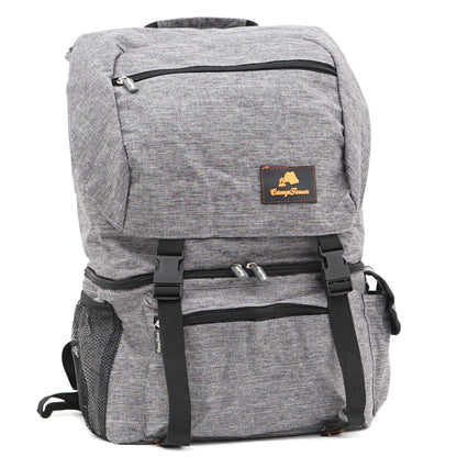Campfire backpack with cooler compartment | grey | 20 liters insulated bag for BBQ, camping, beach, and outdoor activities | lunch bag for work and school | picnic bag, cooler bag, cool bag