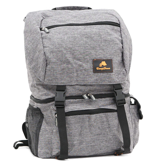 Campfire backpack with cooler compartment | grey | 20 liters insulated bag for BBQ, camping, beach, and outdoor activities | lunch bag for work and school | picnic bag, cooler bag, cool bag