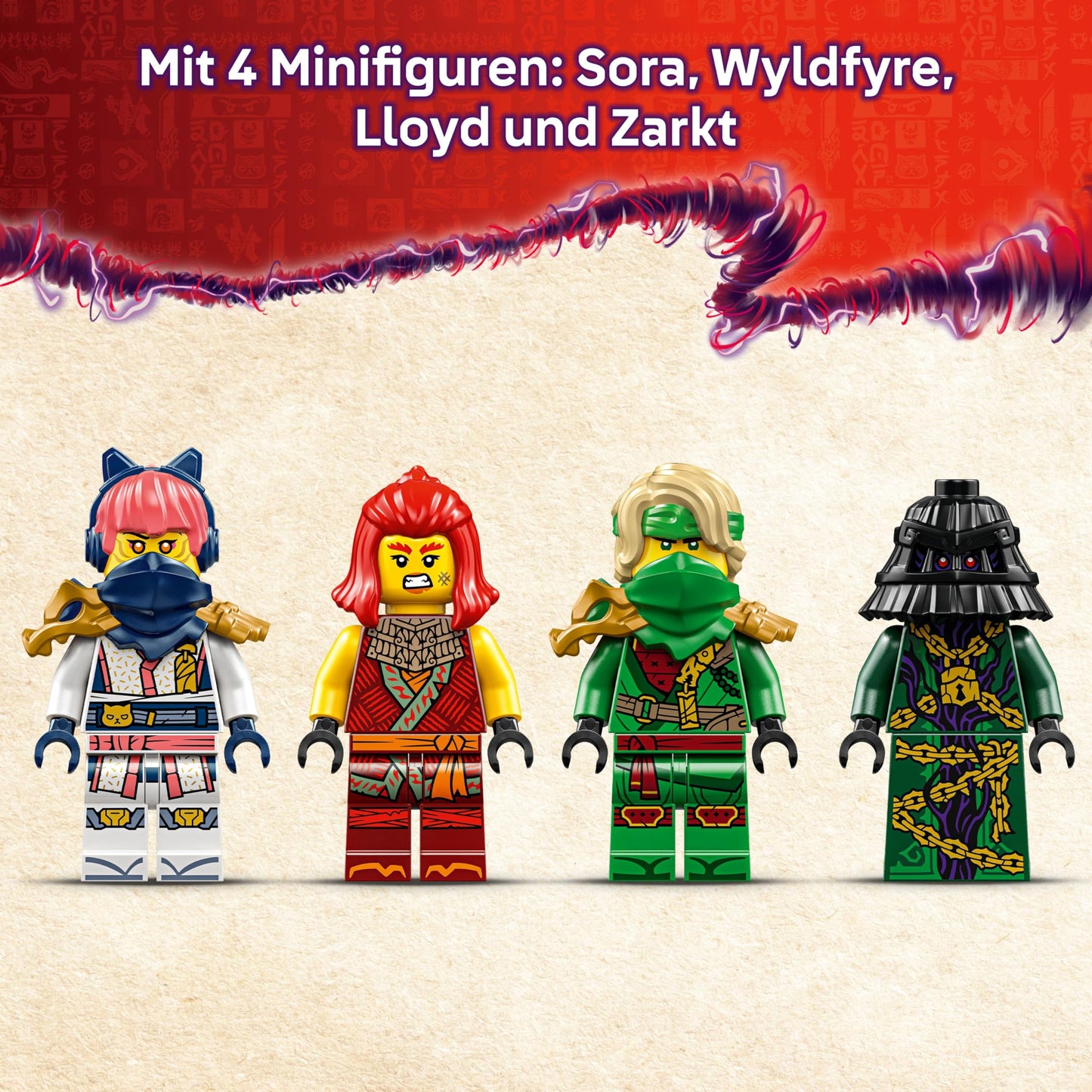 LEGO NINJAGO Master Dragon Rontu - Moving dragon figure with shooters - 4 minifigures, including Lloyd, Sora & Wyldfyre - Ninja toy for kids - Gift for boys aged 7 and up - 71842
