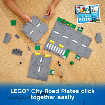 LEGO 60304 City intersection with traffic lights & 60383 City Electric Sports Car Set, race car with minifigure, toy car for boys and girls aged 5 and up, birthday gift.