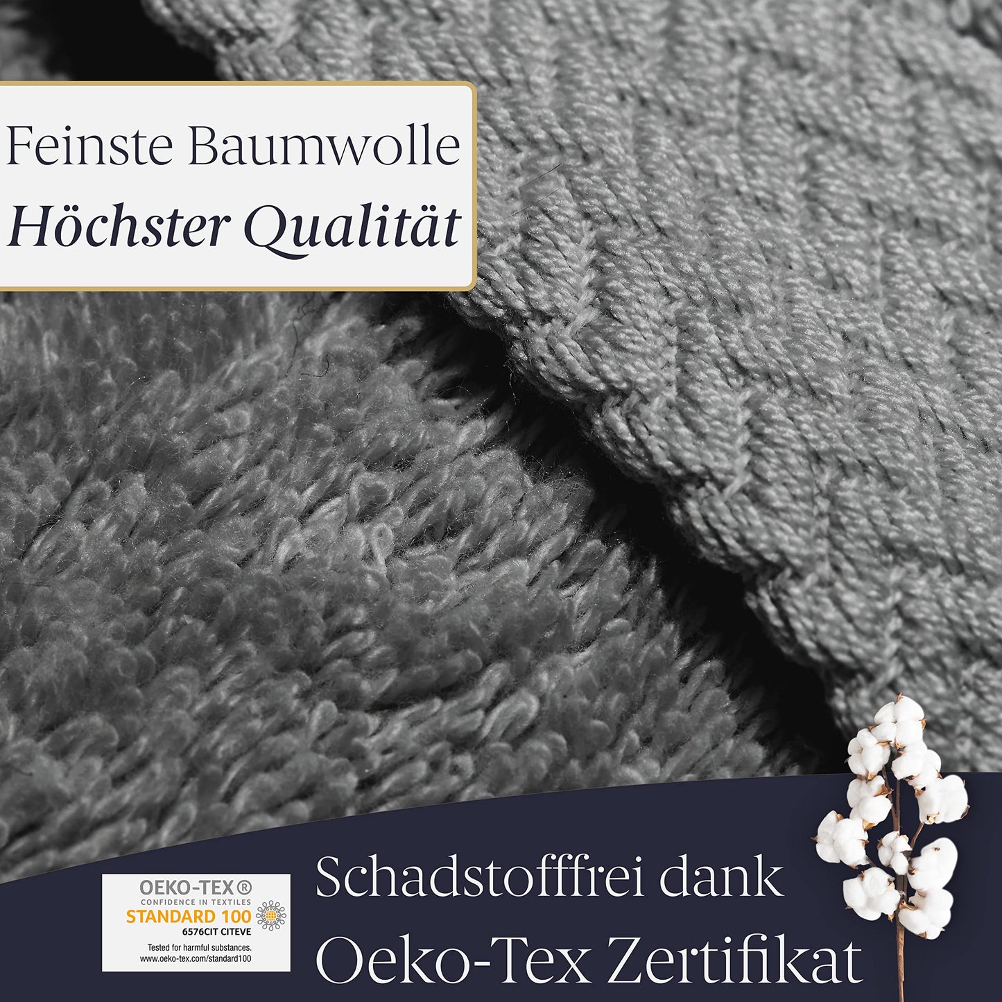 Liebenstein® Premium Towel Set - in anthracite - 2 bath towels 70x140 cm and 2 hand towels 50x100 cm made of finest cotton with 550 g/m² - exceptionally soft and absorbent.