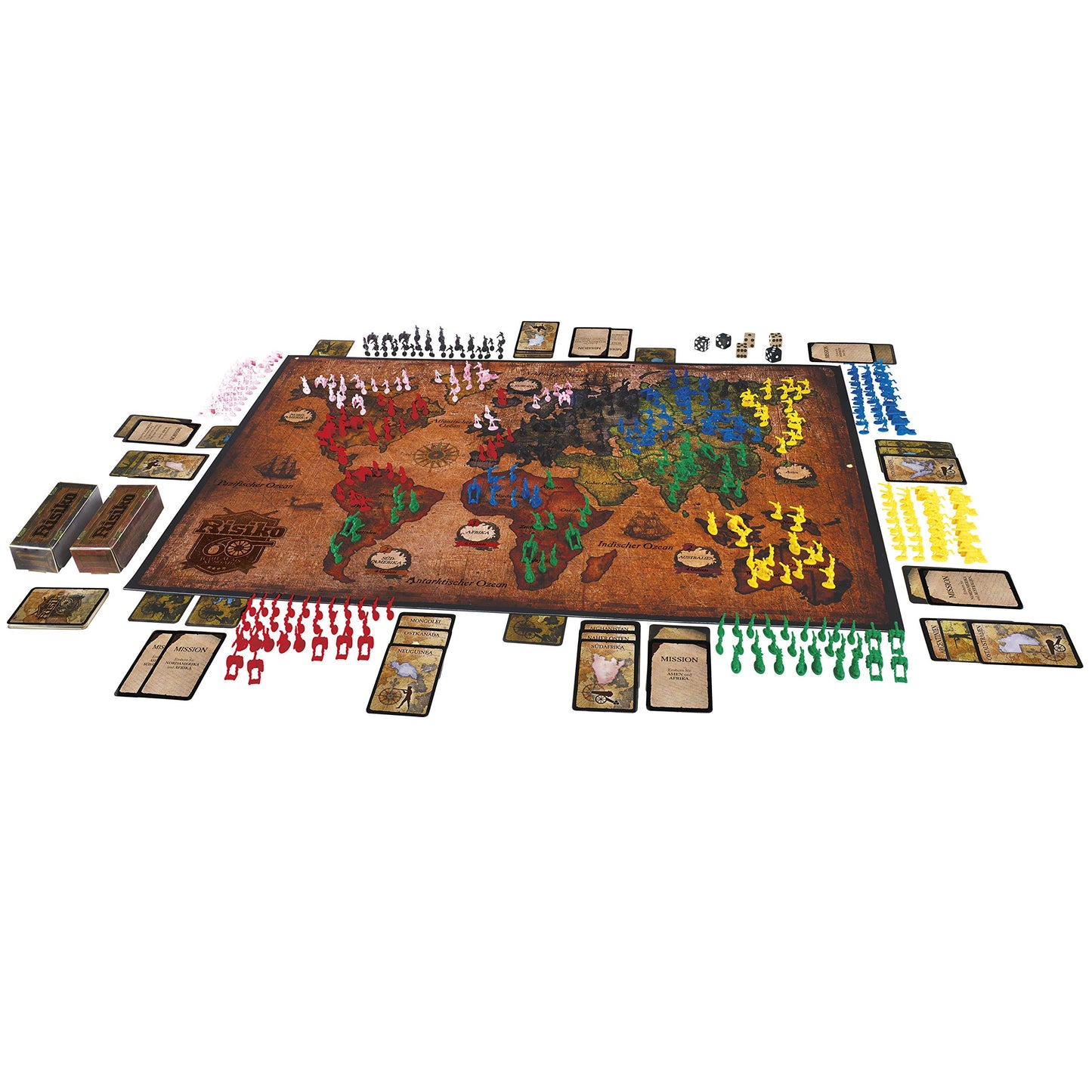 Risk 60th Anniversary Edition, with 4 additional game variants, exclusive to Amazon, strategy game for ages 10+.