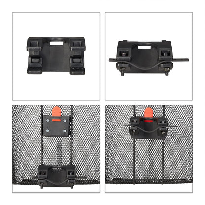 3 x front bike basket, removable, with click system, metal handlebar basket, tightly woven, dimensions 27x34.5x26cm, black
